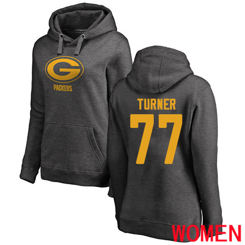 Green Bay Packers Ash Women #77 Turner Billy One Color Nike NFL Pullover Hoodie Sweatshirts->nfl t-shirts->Sports Accessory